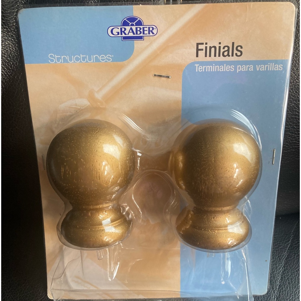 Graber Gold Wood 3” Ball Finials
